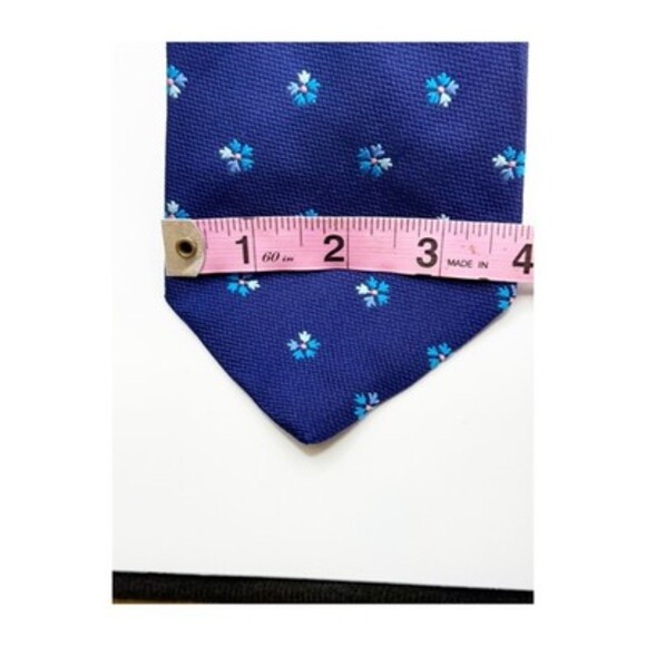 Paul Smith Mens Floral 100% Silk Tie Necktie Navy Blue Yellow Floral Italy 3.5 - Picture 2 of 4